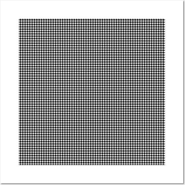 Classic Vintage Black and White Houndstooth Pattern Wall Art by podartist